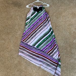 Striped asymmetrical dress